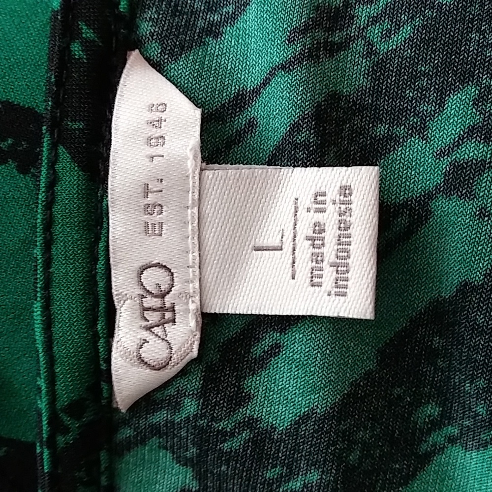 Cato Est.1946 Size L Green Black Plaid Keyhole Chest Top - Picture 5 of 6